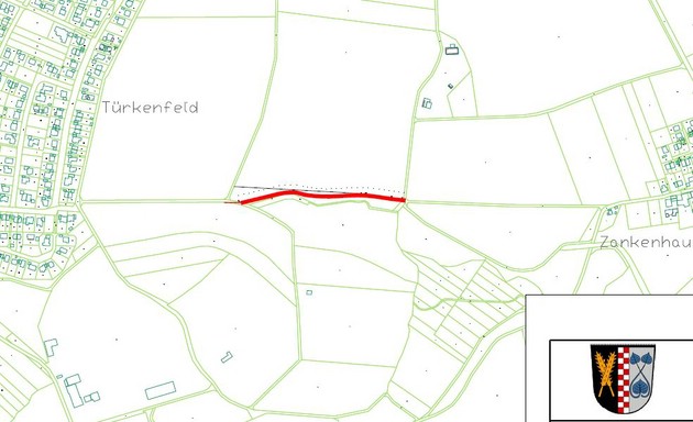 Skizze Fußweg von Türkenfeld nach Zankenhausen